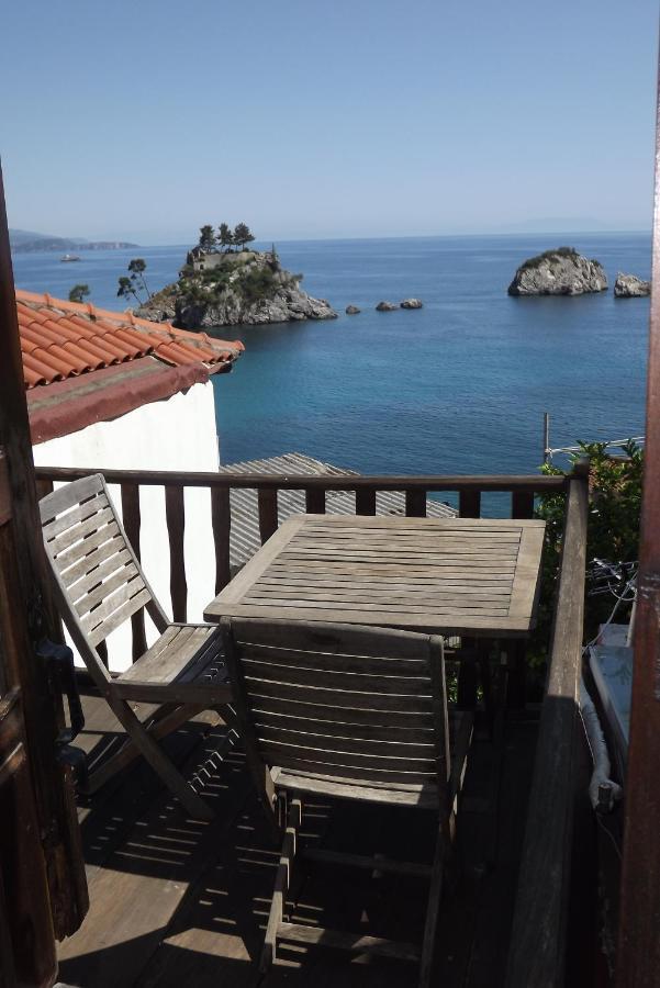 Blaue Welle Haus Apartment Parga Bagian luar foto