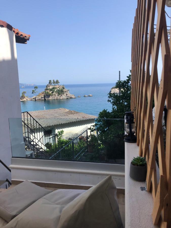 Blaue Welle Haus Apartment Parga Bagian luar foto